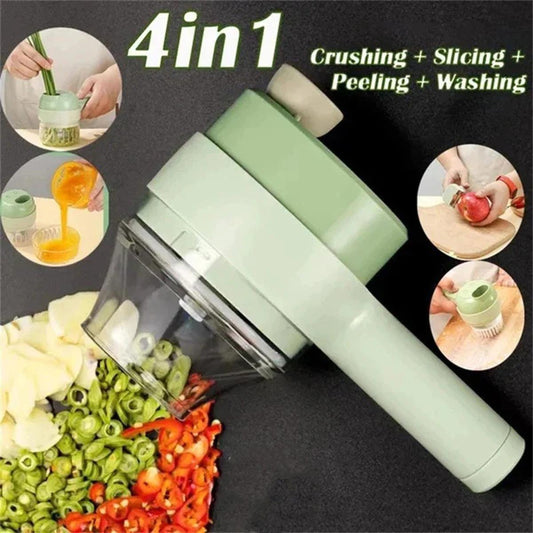 Handheld Vegetable Cutter 4 in 1 Electric Chopper